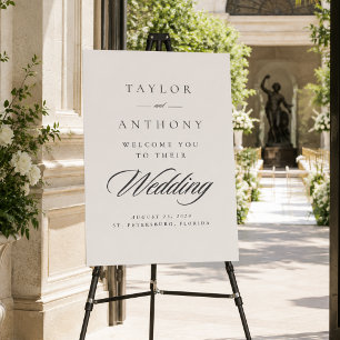 Ivory Simple Elegant Modern Minimal Wedding Foam Board