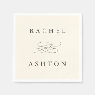 Ivory Simple Elegant Wedding Napkins