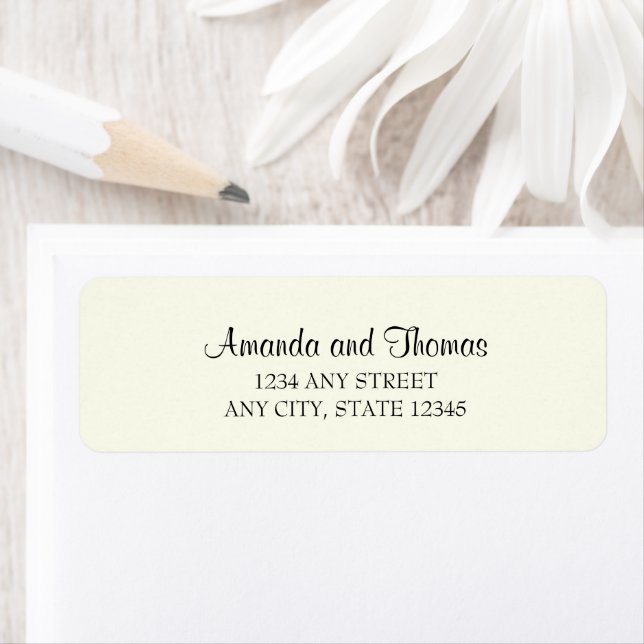 Ivory simple elegant wedding return address labels (Insitu)
