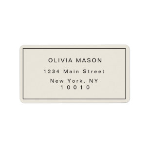 Ivory Simple Modern Return Address Label