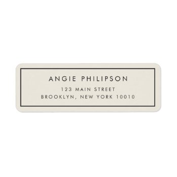 Ivory Simple Typography Chic Return Address Label by Beanhamster at Zazzle