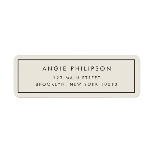 Ivory Simple Typography Chic Return Address Label