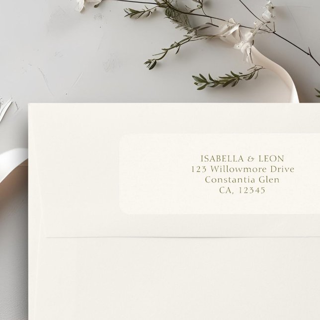 Ivory | Simple Wedding Return Address Label (Creator Uploaded)