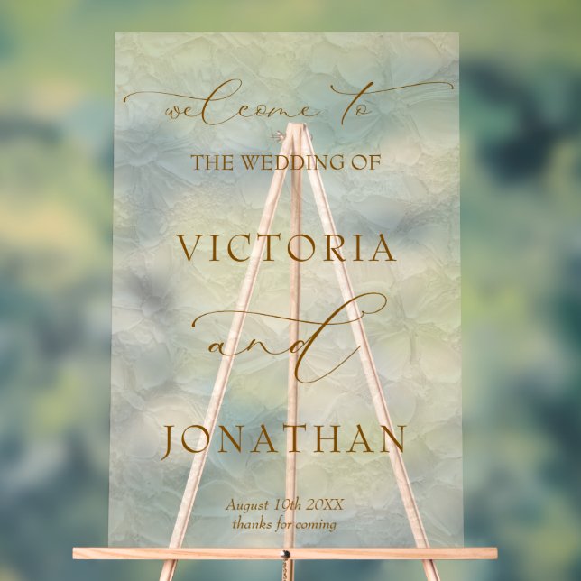 Ivory Simple Wedding Welcome  Acrylic Sign (Neutral)