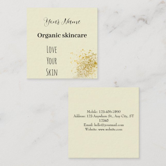 ivory skincare square business card (Front/Back)