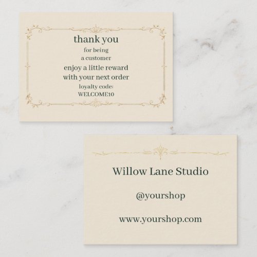 Ivory Small Business Loyalty Reward Insert Card