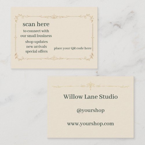 Ivory Small Business QR Code Insert Card