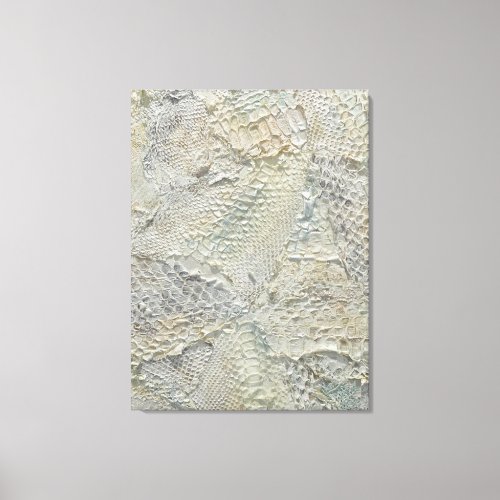 Ivory Snake Skin Serpent Wall Decor Canvas Art