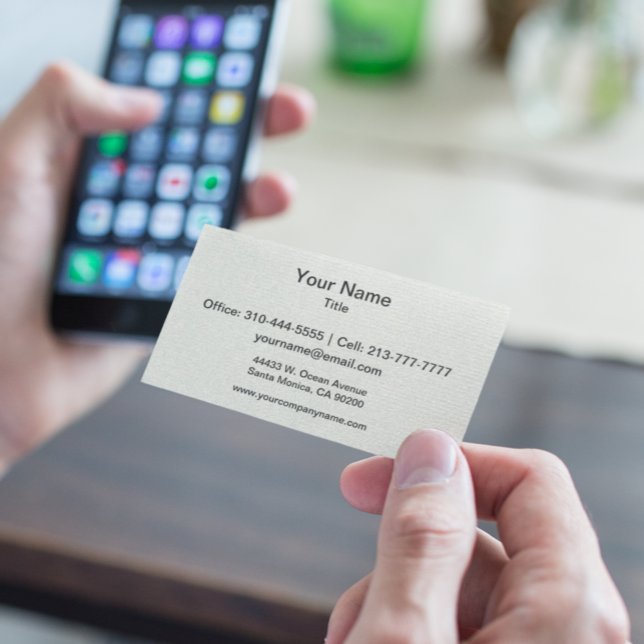 Ivory Solid Color Customize It Business Card (Creator Uploaded)