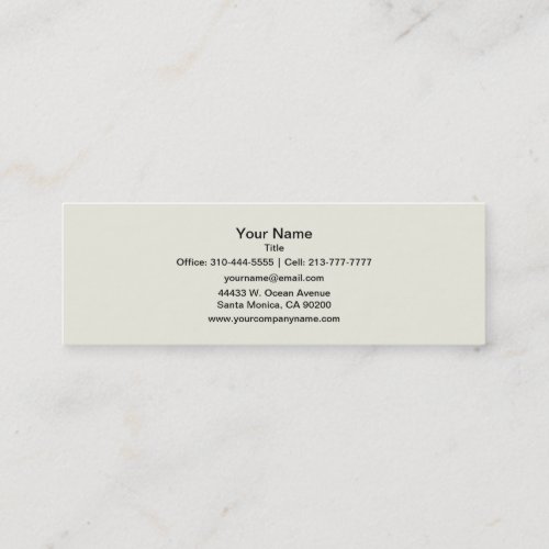 Ivory Solid Color Customize It Mini Business Card