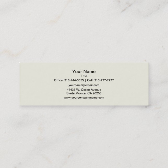 Ivory Solid Color Customize It Mini Business Card (Back)