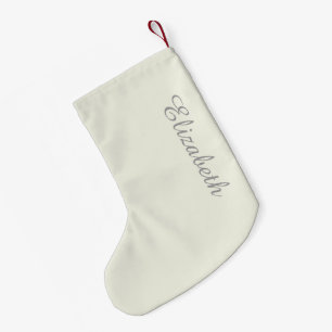 Ivory Solid Color Customize It Small Christmas Stocking