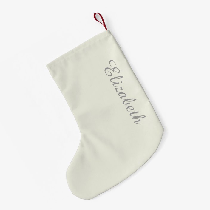 Ivory Solid Color Customize It Small Christmas Stocking Zazzle Com