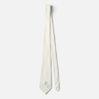 ivory solid color -monogrammed tie