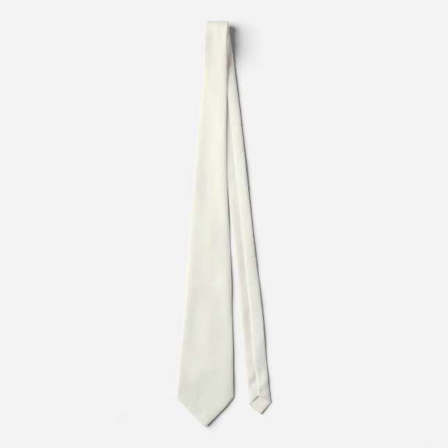 ivory solid color neck tie (Front)