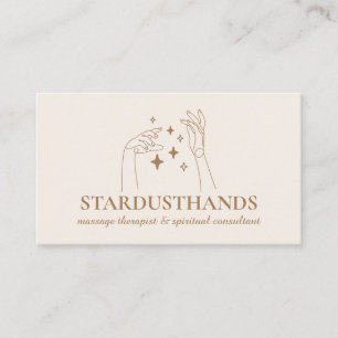 Ivory Spiritual Stars Hands Therapy Body Massage Business Card