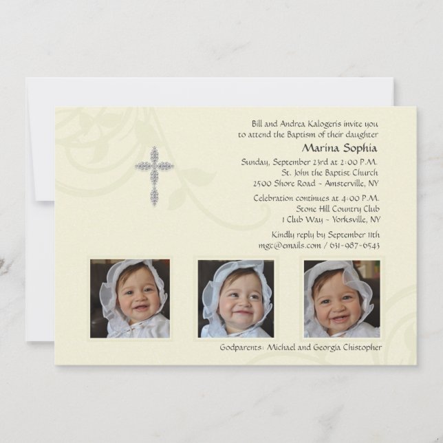 Ivory Splendor Photo Invitation (Front)