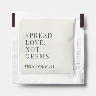 Ivory   Spread Love, Not Germs Wedding Hand Sanitizer Packet