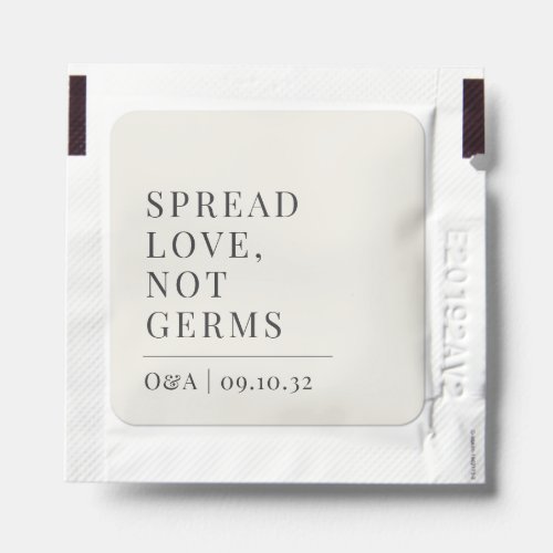 Ivory  Spread Love Not Germs Wedding Hand Sanitizer Packet