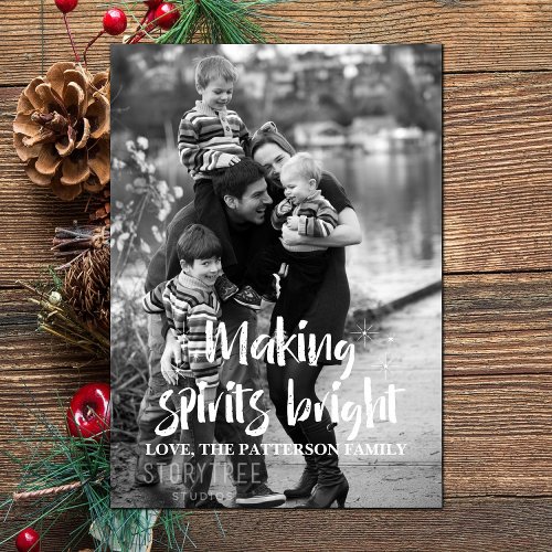 Ivory Starry Making Spirits Bright Holiday Photo