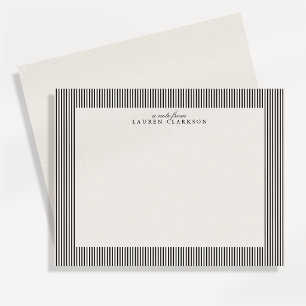 Ivory Striped Classic Note Card