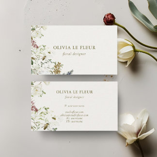 Ivory | Stylish Minimal Botanical Business Card