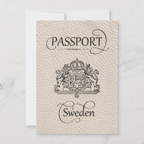 Ivory Sweden Passport Save the Date Card