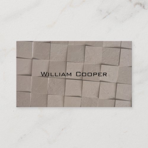 Ivory tan sand beige tile square pattern business card
