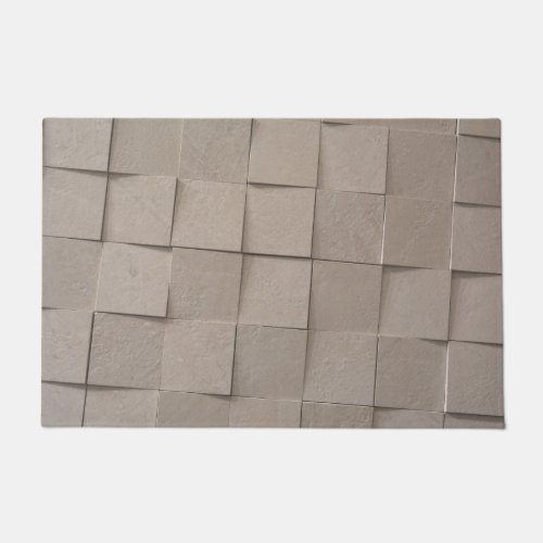 Ivory tan sand beige tile square pattern doormat