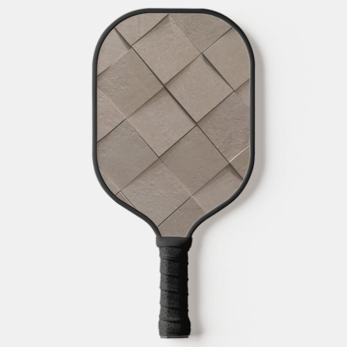 Ivory tan sand beige tile square pattern pickleball paddle