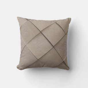Ivory tan sand beige tile square pattern throw pillow