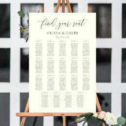Ivory &amp; Taupe Color Script 19 tables Seating Chart