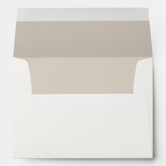 Ivory & Taupe | Plain Duo Color Wedding  Envelope (Back (Bottom))