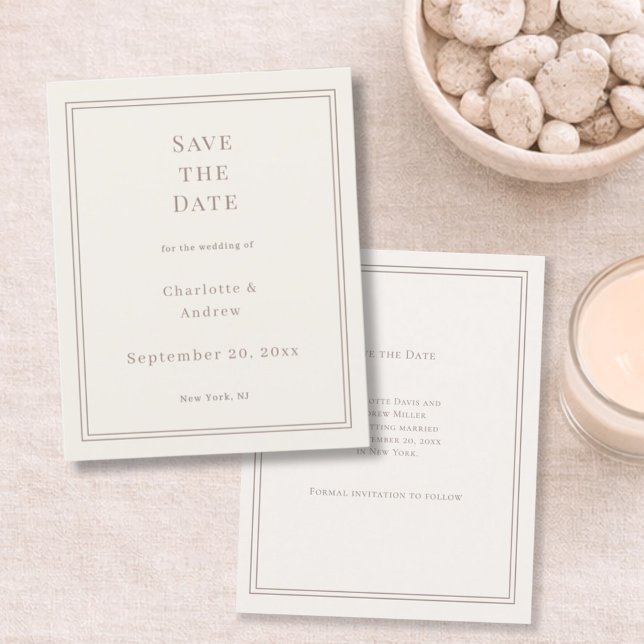 Ivory taupe wedding affordable Save the Date Flyer (Creator Uploaded)