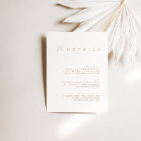 Ivory & Taupe Wedding Details Enclosure Card