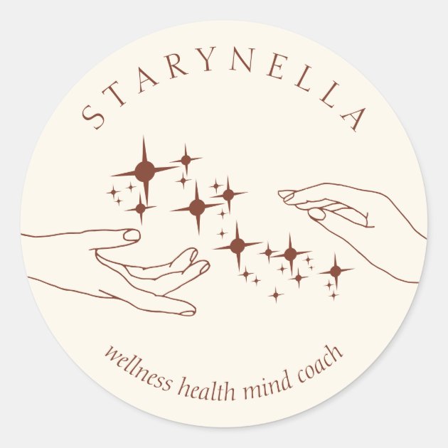 Ivory Terracotta Hands Energy Reiki Therapy Classic Round Sticker