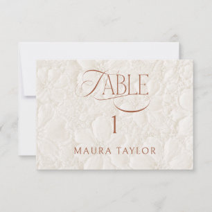 Ivory Terracotta Luxurious Wedding Place Card