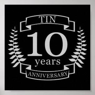 Ivory Traditional wedding anniversary 10 years Poster