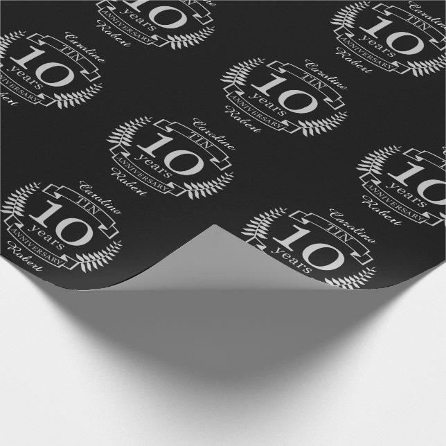 Ivory Traditional wedding anniversary 10 years Wrapping Paper (Corner)