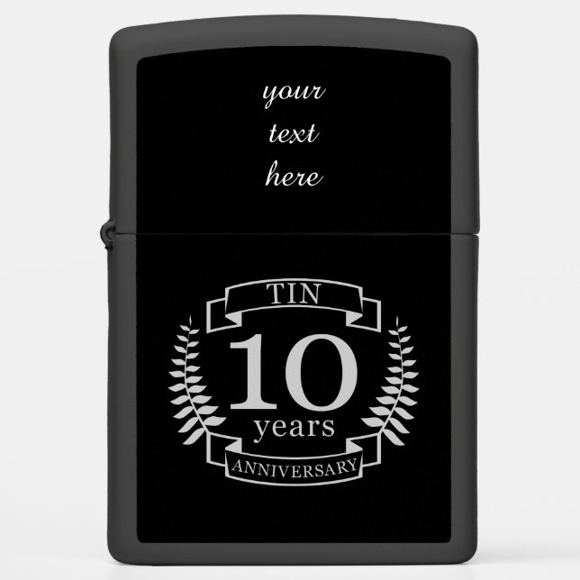 Ivory Traditional wedding anniversary 10 years Zippo Lighter (Front)