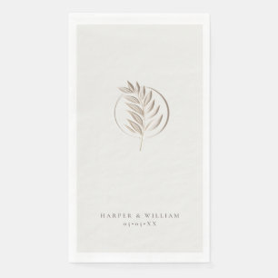 Ivory twig wedding paper guest towels