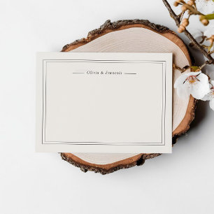 Ivory Two Names Minimalist Couple Stationery Note Card