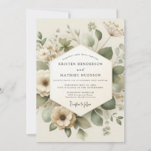 Ivory Verdant Meadow Wedding Invitation