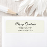 Ivory Very Merry Christmas Holiday Return Address Label<br><div class="desc">This Ivory Very Merry Christmas Return Address Label design features a sophisticated bright cream backdrop with a blend of simple black lettering and classic calligraphy paired with a minimalist boho styling that strikes a perfect balance between clean modern subtlety and vintage elegance. This charming design is a lovely way to...</div>
