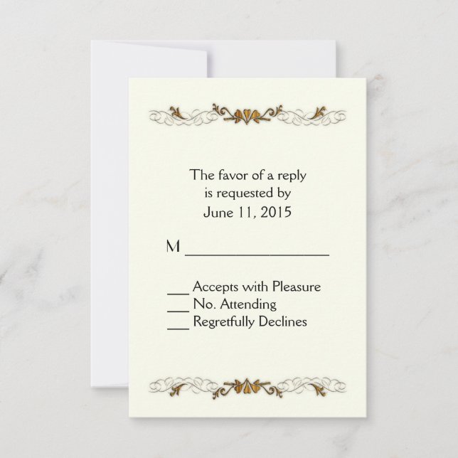 Ivory Vine RSVP Card (Front)