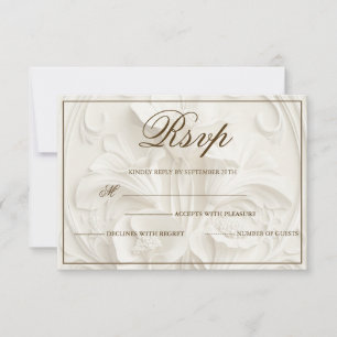 Ivory Vintage Art Nouveau Wedding  RSVP Card