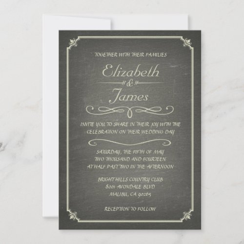 Ivory Vintage Chalkboard Wedding Invitations