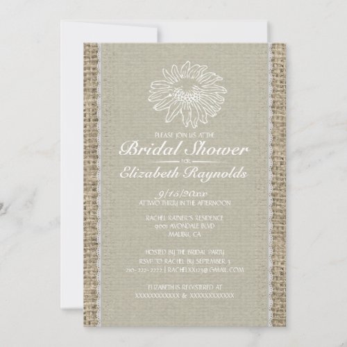 Ivory Vintage Lace Bridal Shower Invitations