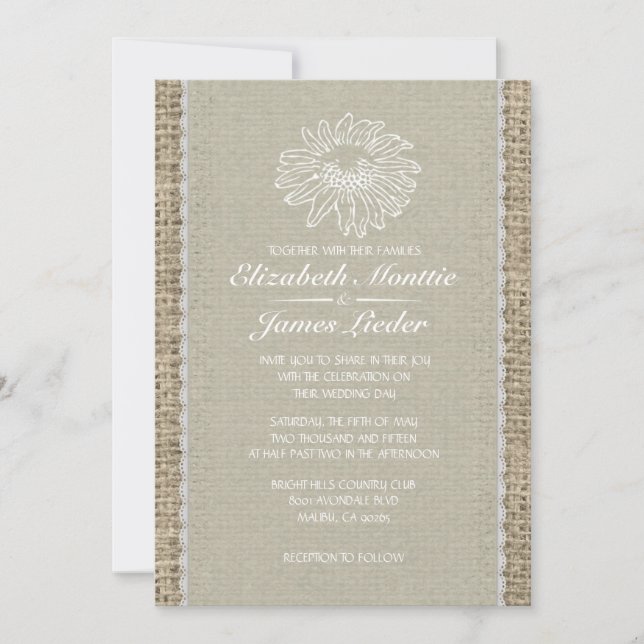 Ivory Vintage Lace Wedding Invitations (Front)
