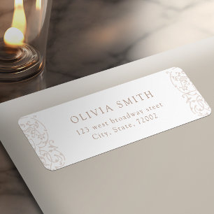 Ivory Vintage Ornate Classic return address Label